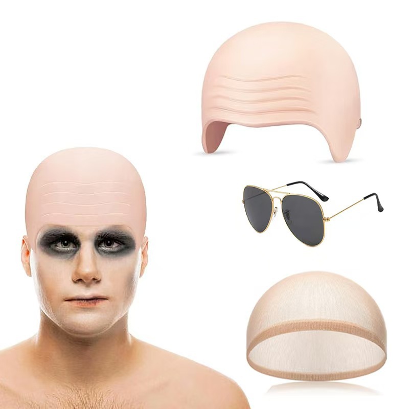 Fabricantes al por mayor orejas cortas de Halloween látex baldía cubierta de cabeza sin afeitar espectáculo de gala máscara cospla image 16