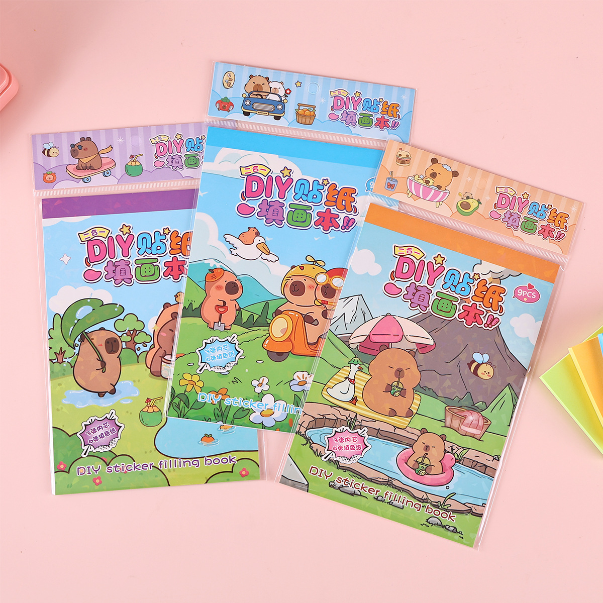 2 - en - 1 pegatinas llenas de libros de dibujos para niños DIY dibujos animados dibujos lindos rompecabezas niñas acuarelas libros de colorear