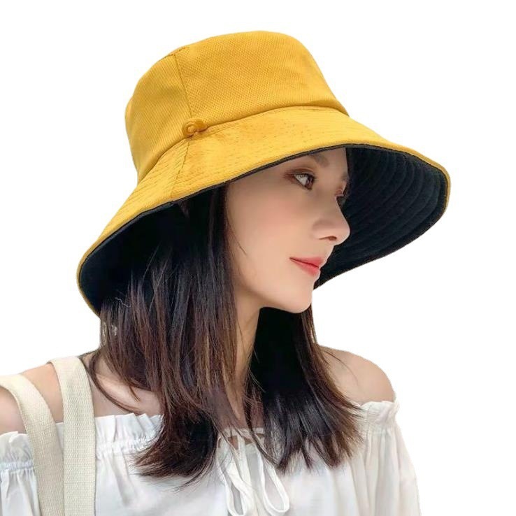 漁師の帽子両面春と夏の新しい韓国スタイルの学生日よけ帽子屋外旅行大きなつばの顔を覆う日焼け止め帽子女性用|undefined