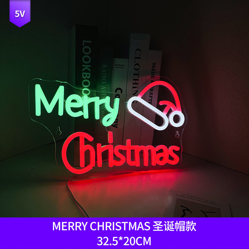 クリスマス祭りアクリルネオン屋内制クロスボーダーledライトブランドins吊り壁led装飾ライト|undefined
