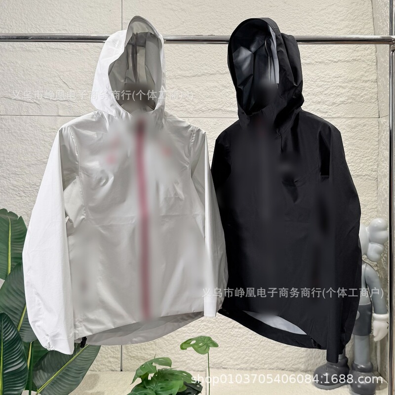 Golf series hard shell jacket for women, lightweight, with three-proof fabric, fully taped seams, windproof, waterproof, and hooded casual outerwear
