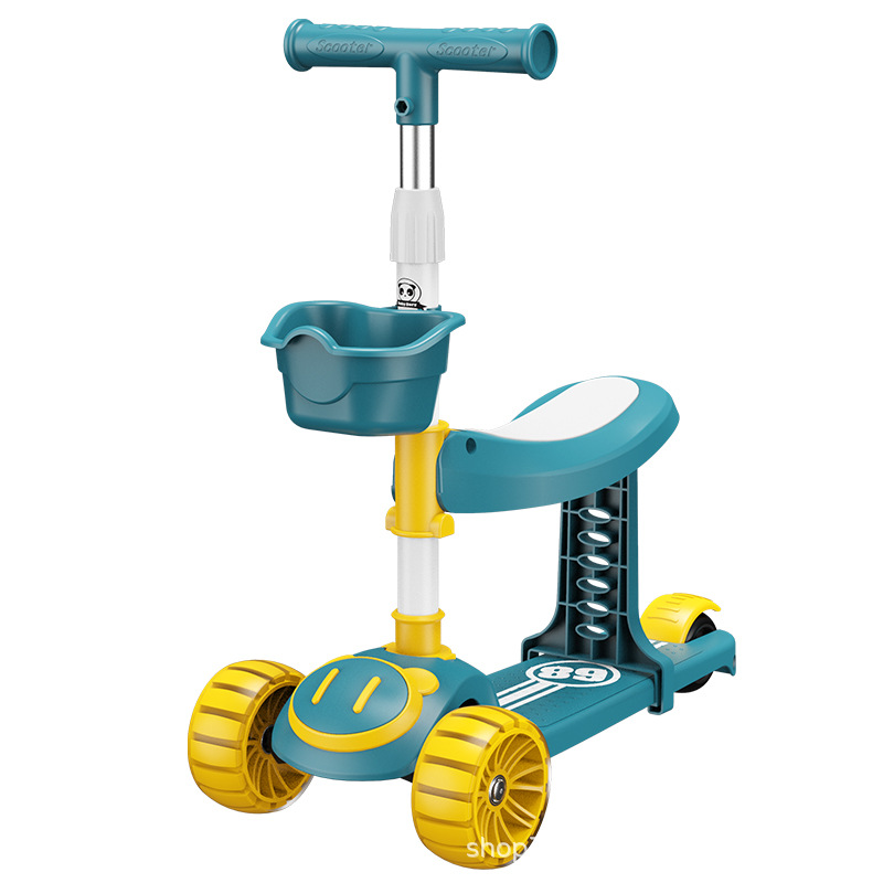 Spot de comercio exterior scooter al por mayor para niños tres en uno sentado y resbaladizo para hombres y mujeres, música para bebés, patinaje ligero