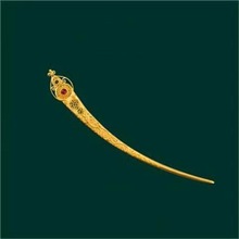 铜镀金仿唐朝古法手工金色发簪正经典簪子汉服配饰国风