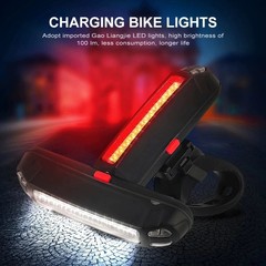 Wholesale bicycle lights USB charging taillights COB high-brightness LED beads mountain bike taillights single bike warning lights equipment