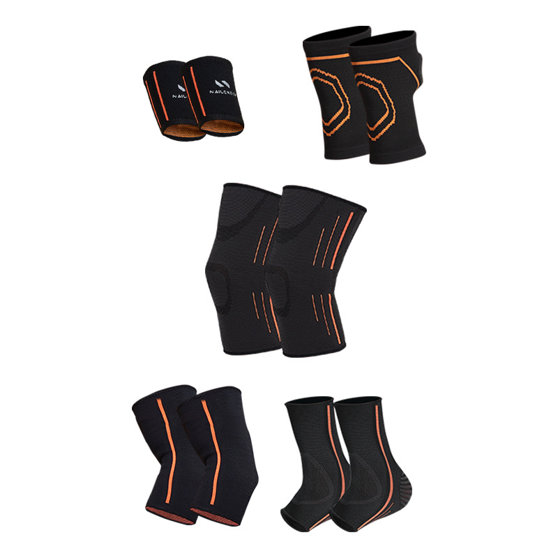 Protector de rodillas, protector de codo, protector de muñeca, equipo deportivo masculino, protector de rodillas para jugar al baloncesto, protector de tobillo, calentamiento, ropa interior