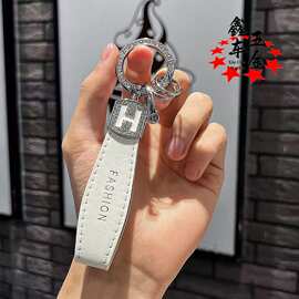 带钻汽车钥匙扣网红ins可爱H钥匙挂件女包包挂饰旋转扣头钥匙链厂