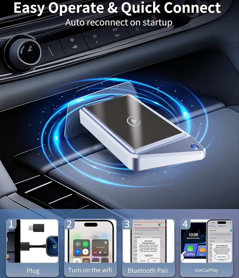 Cross-Border Wireless Carplay Box Upgrade Android Smart Car-Machine Interconnection Module Car Carplay Printed Logo