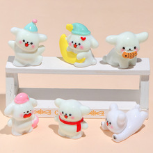 卡通立体小狗树脂配件diy桌面车载显示屏钥匙扣装饰公仔饰品材料