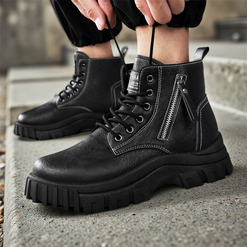 Botas Martin para hombre invierno 2025 nuevo tipo de zapatos de cuero de mano de