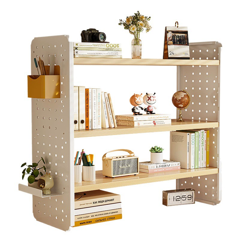 Книжная полка на полу стеллаж Детские книжные шкафы Домашний рабочий стол Простая деревянная гостиная многослойная хранения книг