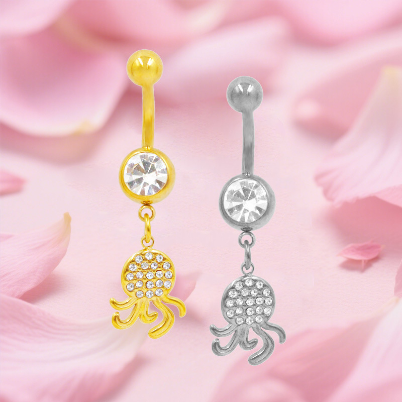 Stainless Steel Conch Piercing Ring With Coconut Tree Design_voghion.com