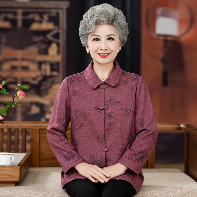 Пожилой осенний пиджак пожилой женщины мамочки весенний набор 60 лет 70 бабушкины весенний и осенний тонкий топ