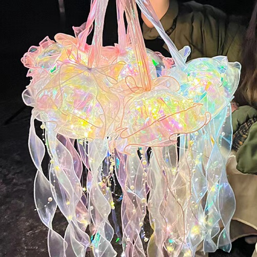 Jellyfish lamp handmade creative jellyfish lamp DIY finished product night market scenic spot children's luminous toys wholesale