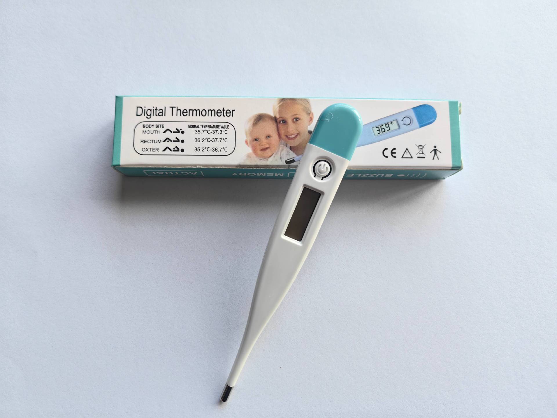 Termómetro digital de punta dura Celsius/Fahrenheit para axila adulta y oral infantil, comercio exterior.