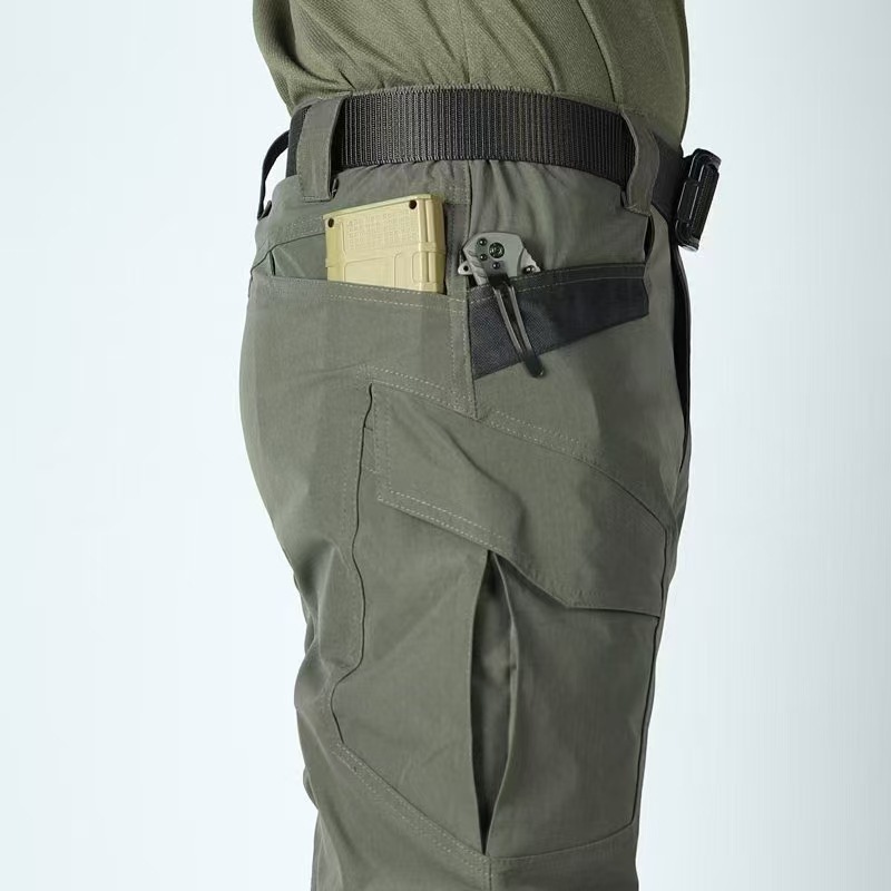 European and American Style 2025 New Fashion Men's High-Waisted Versatile Loose Splicing Stretch Camouflage Large Size Cargo Pants