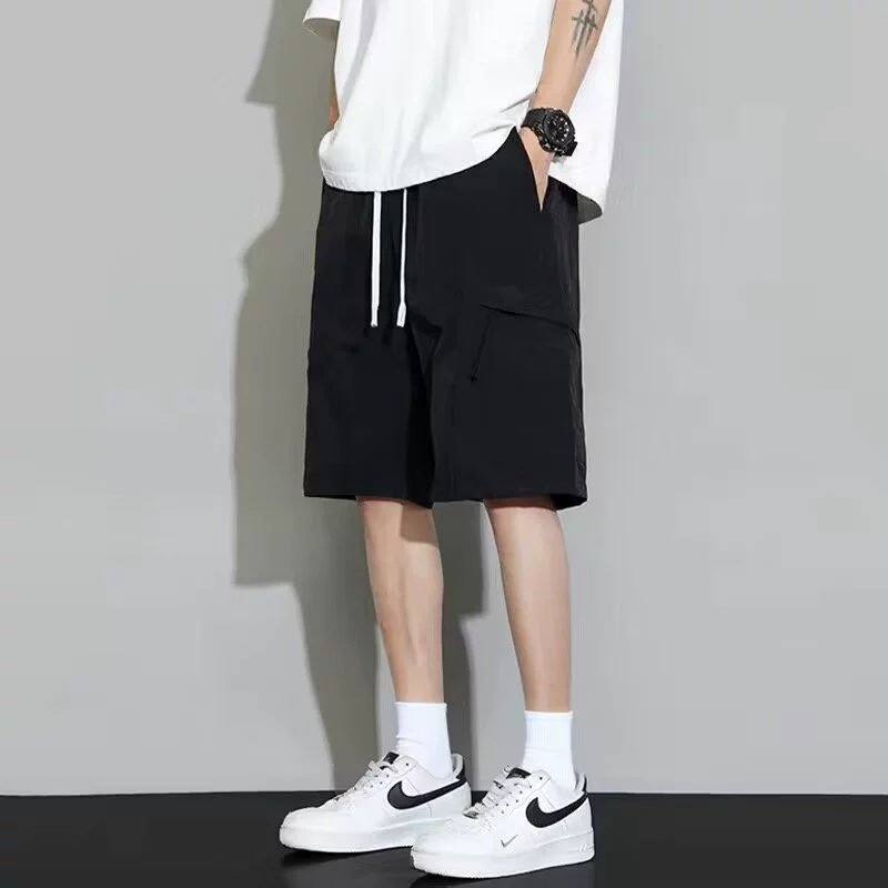 Thin summer shorts, silk quick dry beach trousers for leisure, oversize