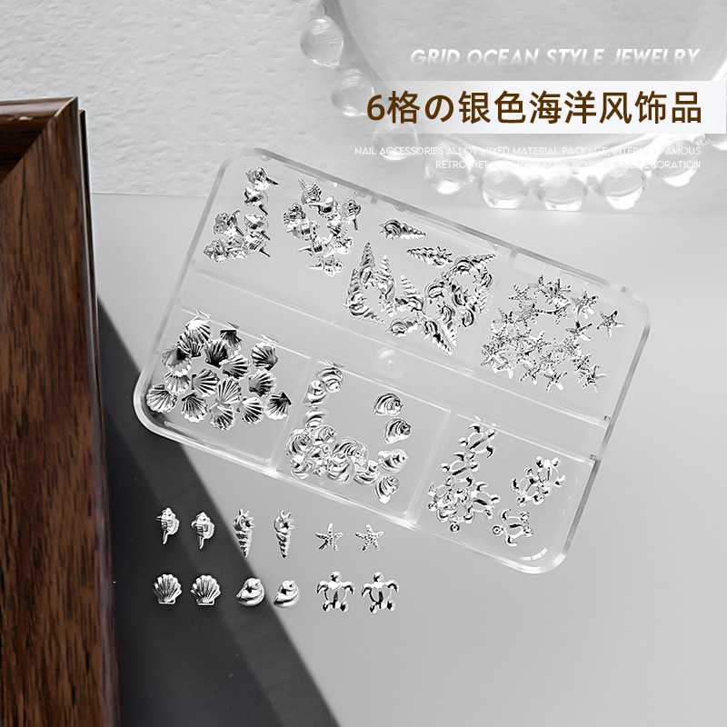 Accesorios para decoración de uñas en caja, parches de diamantes de imitación plateados metálicos, accesorios pequeños, tachuelas en forma de estrella, venta al por mayor en Amazon