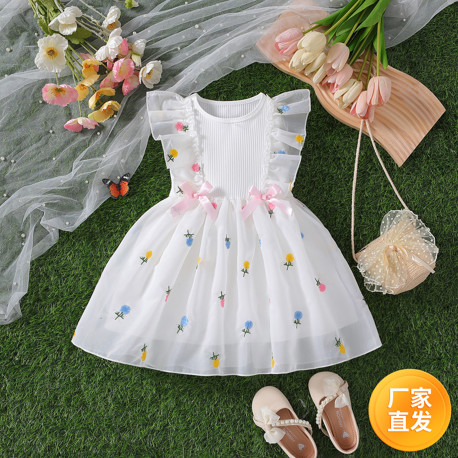 Summer Little Girl Children's Wear Sweet Princess Dress Summer Children's dress Cross-border New dress Girl A- line Dress