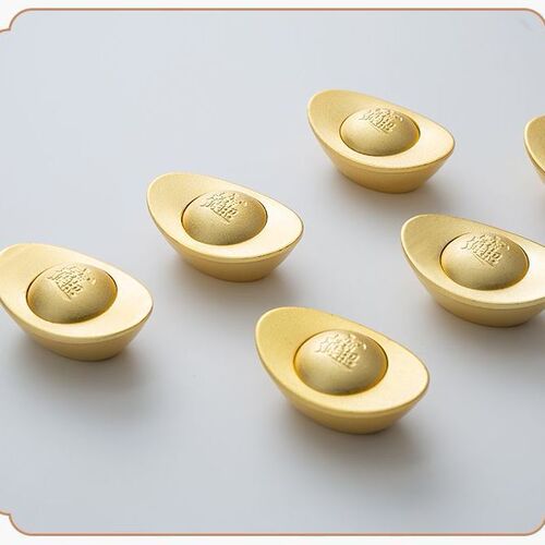 Brass home accessories gift ornaments Yuanbao rotatable ornaments to attract wealth and treasure entrance cabinet decoration new Chinese style