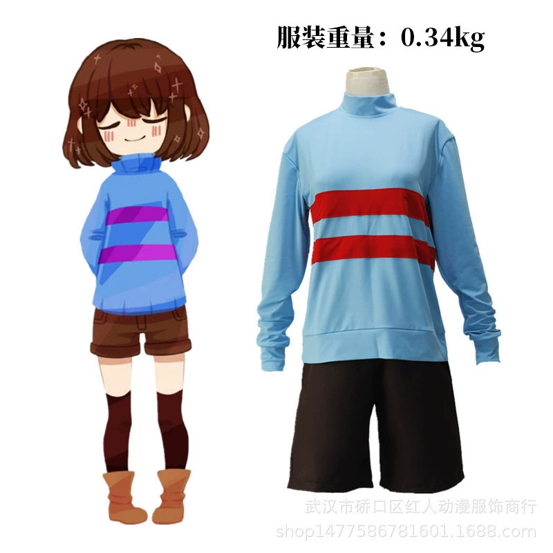 Под легендой, костюм для косплея Undertale FRISK Friez Cos одежда, ожерелье производителя оптом