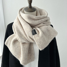 围巾女冬季纯色韩系深灰色情侣款软糯米白色加厚保暖围脖男