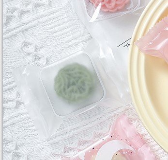 全透明30グラムミニ月餅包装袋底托中秋緑豆餅小月餅機封袋底托100個|undefined