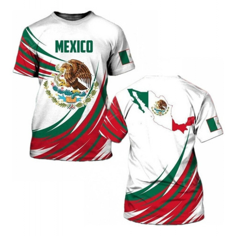 Comercio exterior transfronterizo AliExpress TK venta caliente impresión digital 3D camiseta de hombre manga corta casual serie mexicana blusa