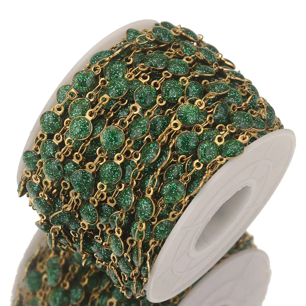 Acero inoxidable goteo de aceite esmerilado cadena hecha a mano 18K vacío galvanoplastia DIY accesorios de la joyería titanio acero collar pulsera fabricación