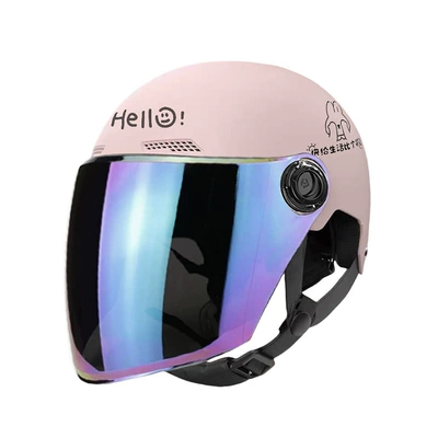 Lightweight Safety Helmet Hd, Motosiklet kaskı (dəbilqə) - 3c-certification-spring-and-summer-lucky-rabbit-sakura-powder-changcai-one-size-fits-all