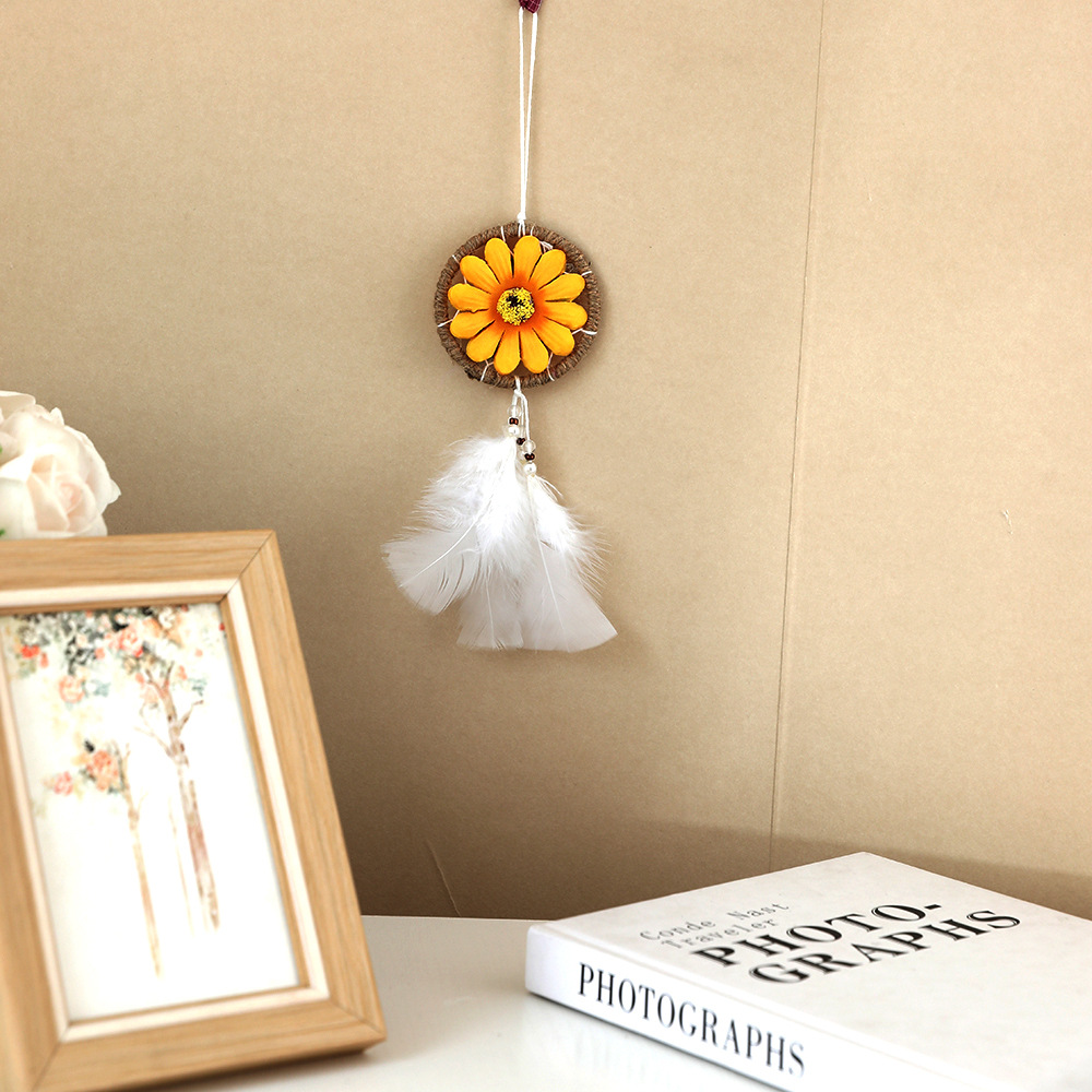 Transfronterizos de automóviles dreamcatcher red colgante bolsas decoración colgante decoración de automóviles plumas pequeños colgantes regalos de vacaciones