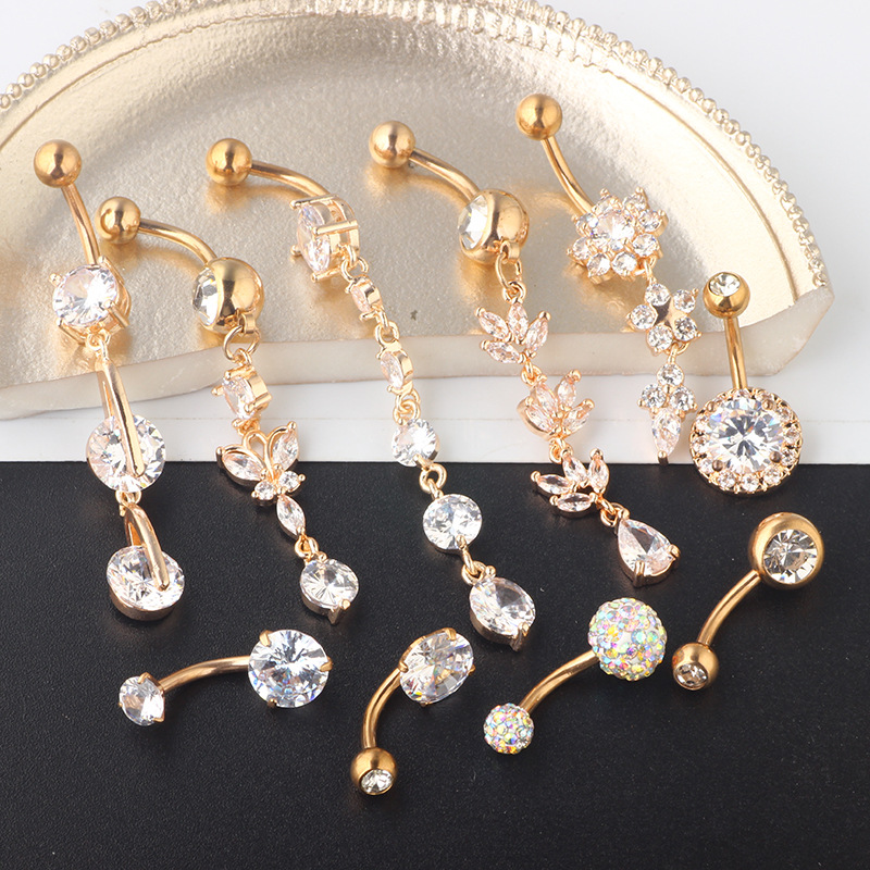 7g Weight Belly Ring Classification 1 Set Belly Rings Simple Style Classic Style Solid Color Metal Belly Rings