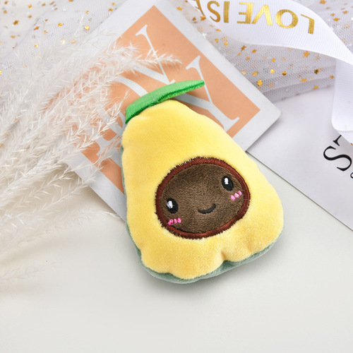 Fabric filled cotton fruit doll plush brooch keychain pendant handmade DIY hairpin material wholesale