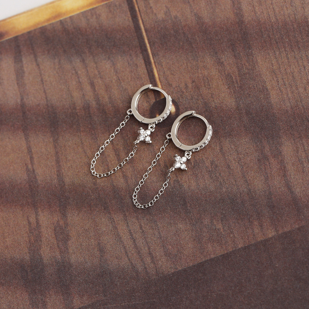 Fashion Geometric Sterling Silver Plating Dangling Earrings 1 Pair