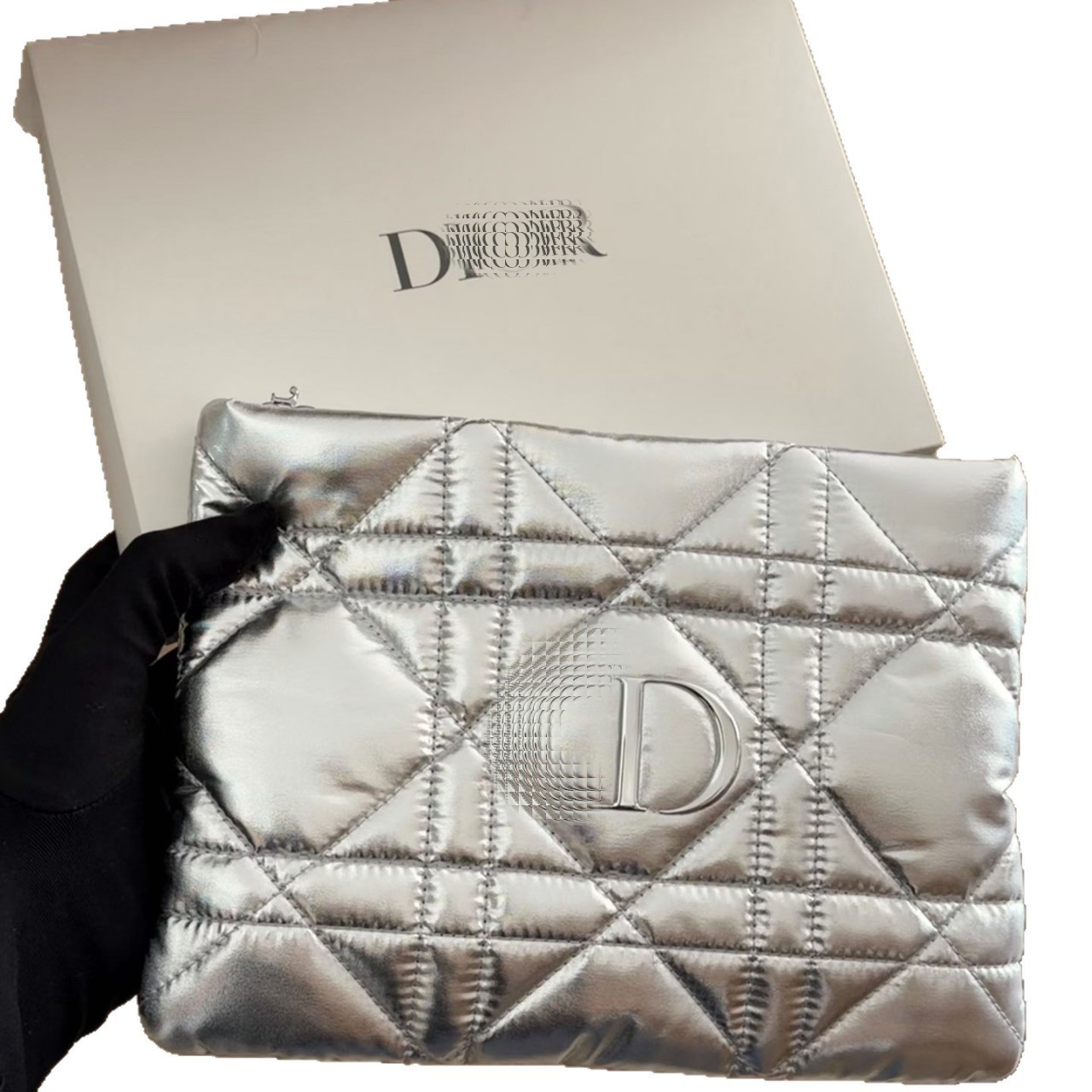 D Di's small lambskin embroidered short square women's wallet, card holder, and coin purse, all-in-one, high-end diamond pattern