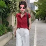 新款波点爱心短袖上衣