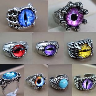 European and American Cross-border Jewelry Devil's Eye Jewelry Men's Aggressive Trendy Open Ring Zinc Alloy Hip-hop Ring