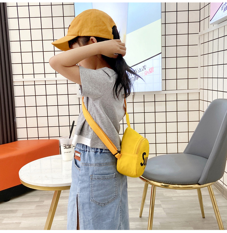 Korean children's chest bag 2021 Summer New Style cute and trendy boys' and girls' waist bag with simple letters, children's single-shoulder bag undefined