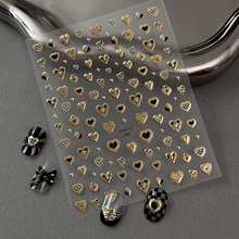 YITU蚁图烫金爱心美甲贴纸简约精致复古流行款背胶装饰贴纸YT6712