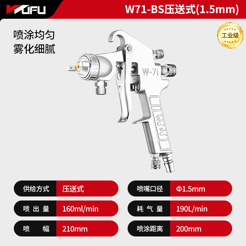 Wufu w71 Pistola neumática coche de alta atomización w77 pintura de látex W101 pintura muebles capa de imprimación PISTOLA DE PULVERIZACIÓN