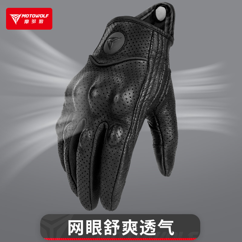 Retro gloves all-season for men and women, keep warm equipment, fall protection, genuine leather 3