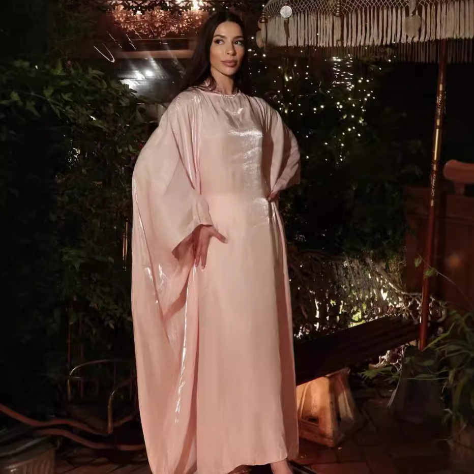 MQ197M Middle East Dubai Fashion Modest Lace-Up Waist Dress For Women Southeast Asian Malay Robe Abaya_ecoleips.com