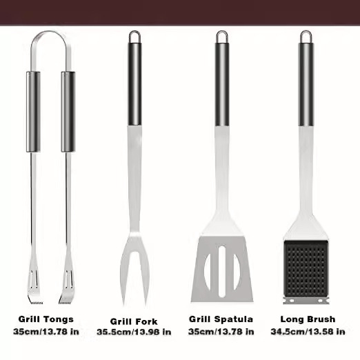 Amazon Venta caliente Acero inoxidable barbacoa herramientas al aire libre salvaje beber herramientas traje Barbacoas combinación bolsa de tela traje