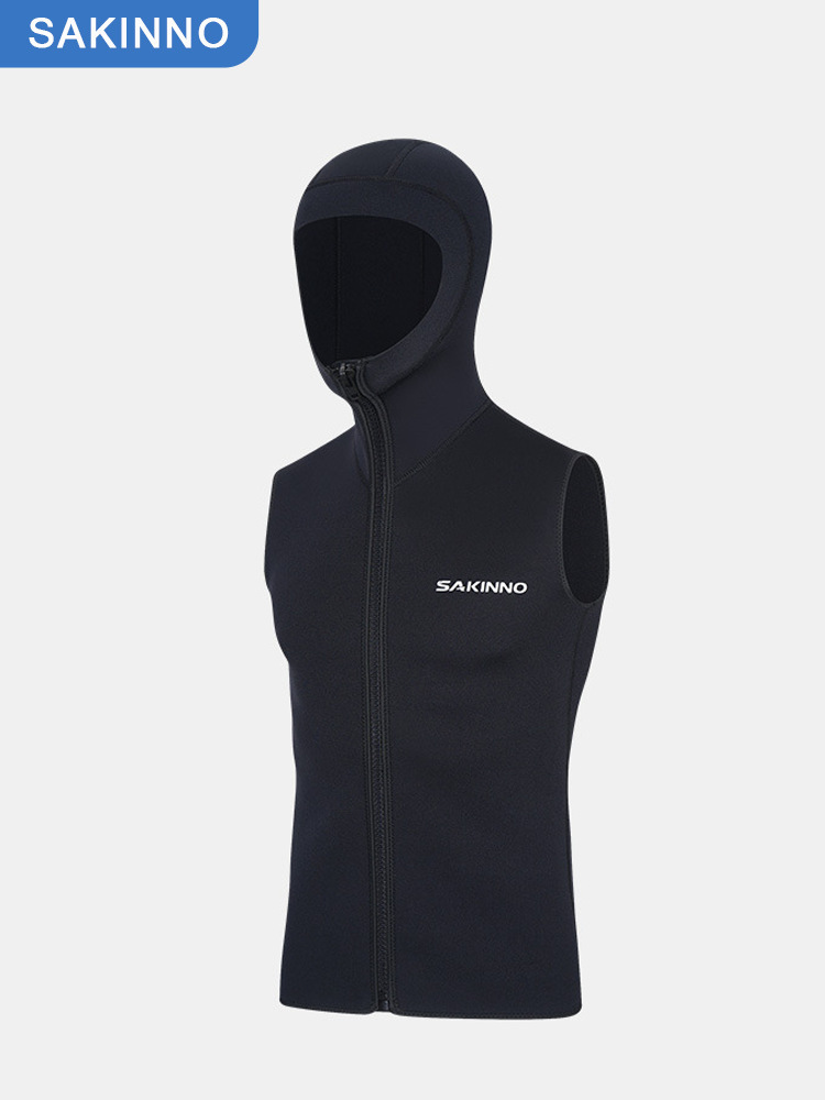 Split keep warm vest with hood sleevless for swimming