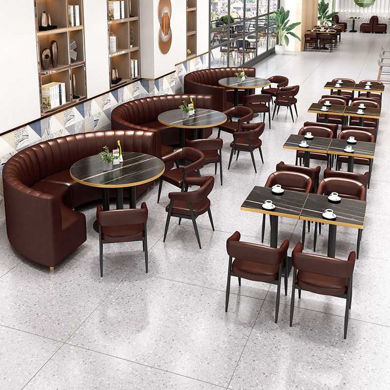休閑奶茶店桌椅餐飲甜品清酒吧 KTV火鍋店卡座沙發西餐廳桌椅組合