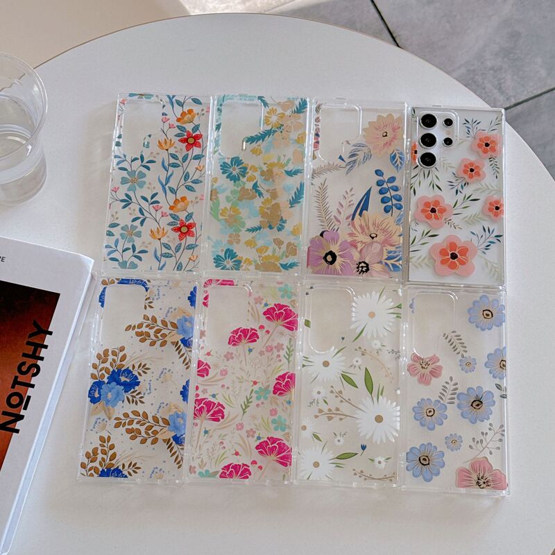 Suitable for Samsung S26Ultra Flower Phone Case S25Uimd Double Coating S23 Anti-Drop A56 Shell A26 Cross-Border