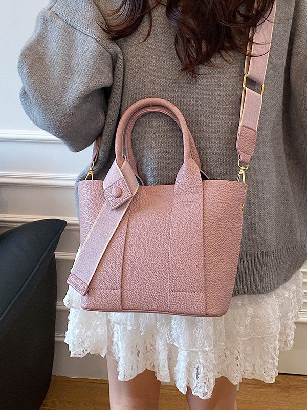 Nuevo bolso de cubo de mano transfronterizo de moda de comercio exterior de mujeres Lichi estampado de alta calidad bolso de hombro
