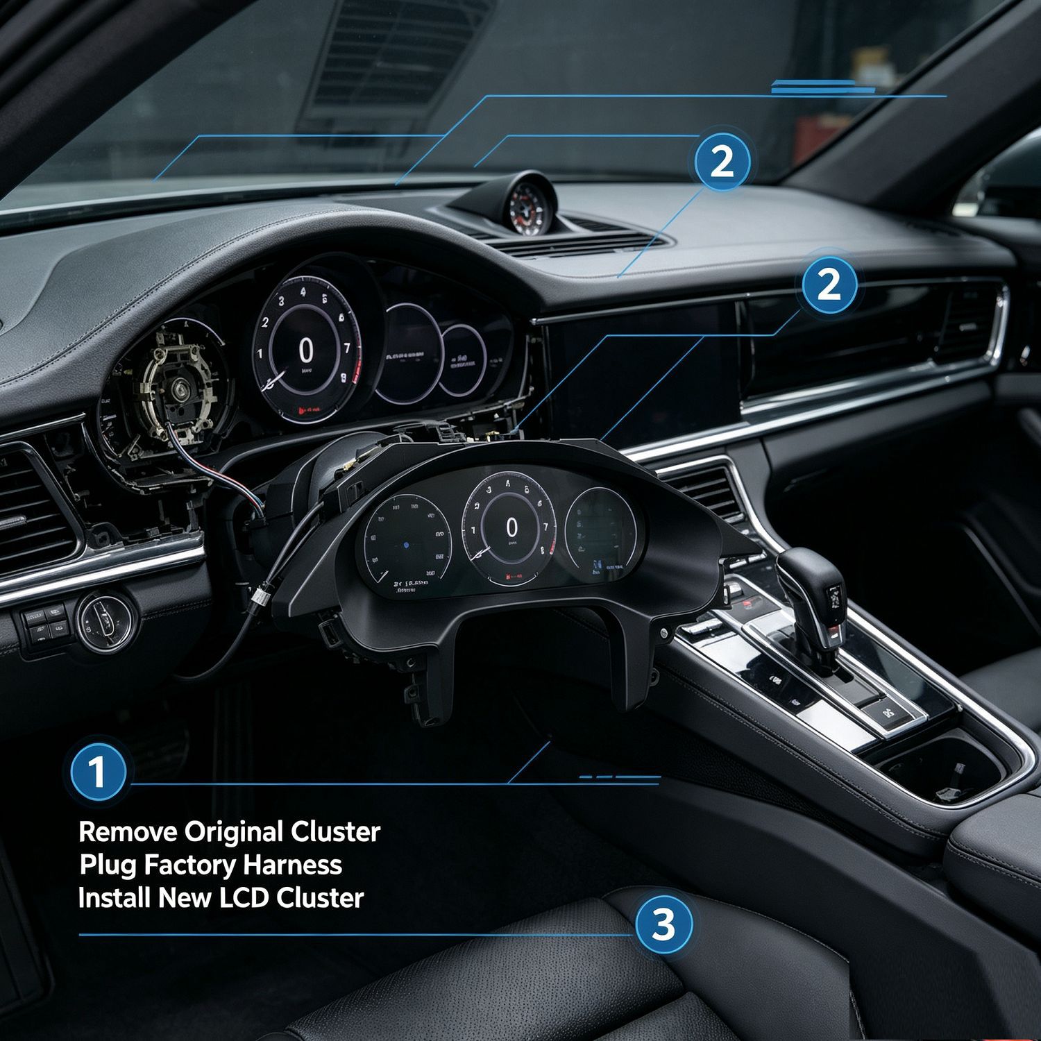 Suitable for Porsche Panamera 970 Full Lcd Instrument Panel 12.3inch Non-Destructive Upgrade and Modification Digitalization