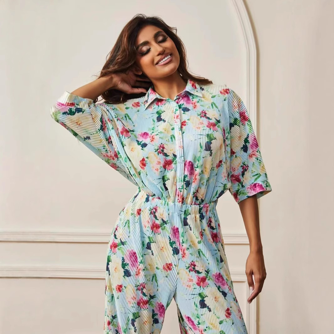 Conjunto de Ropa de Casa con Estampado para Mujer de Poliéster para Invierno