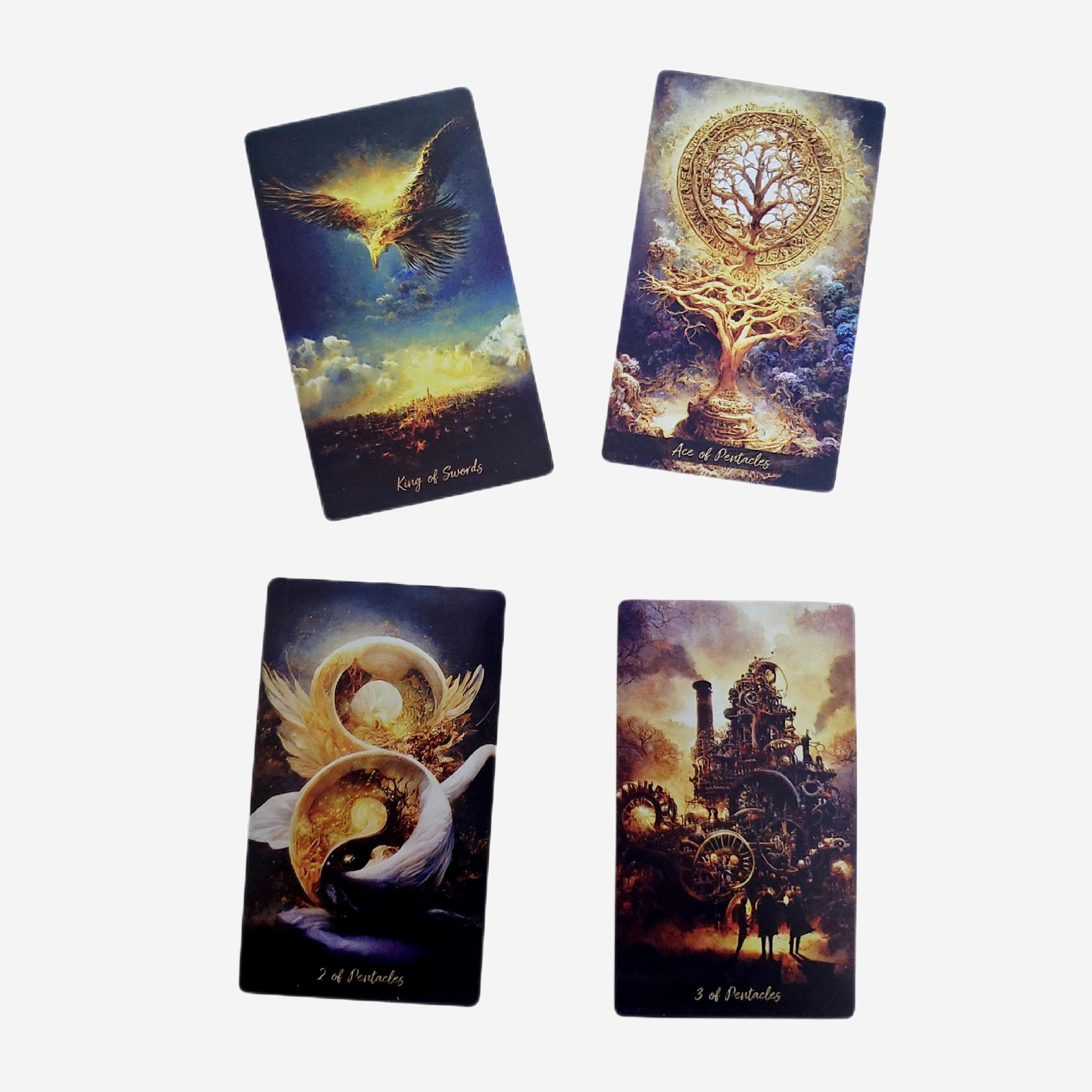 Cartas de tarot golden journey, deck oráculo para jogos_voghion.com
