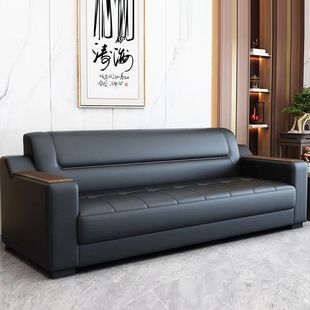Office Sofa Simple Modern Coffee Table Combination Business Leather Office Sofa Office Area Reception Room Reception